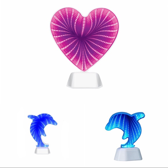LED Heart or Dolphin Infinity Mirror - Picture 2 of 14